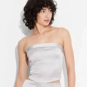 Wild Fable™ Silver Women's Satin Bustier Top